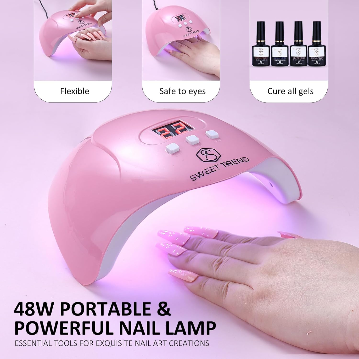 Acrylic Nail Kit for Beginners: Professional Acrylic Powder Set with Everything for Starter Gel Nail Polish U V Light Nail Drill Full Tools Decoration for Home Salon Women