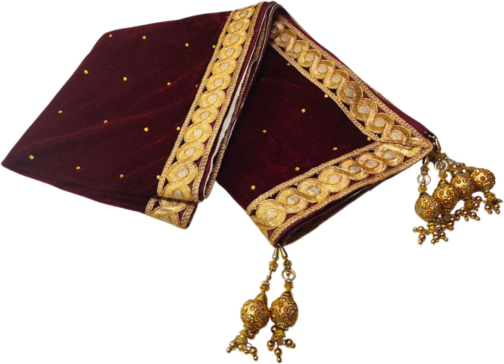 KRYPMAX Men Fancy Velvet Sherwani Shawl for Wedding (Maroon, Free Size)