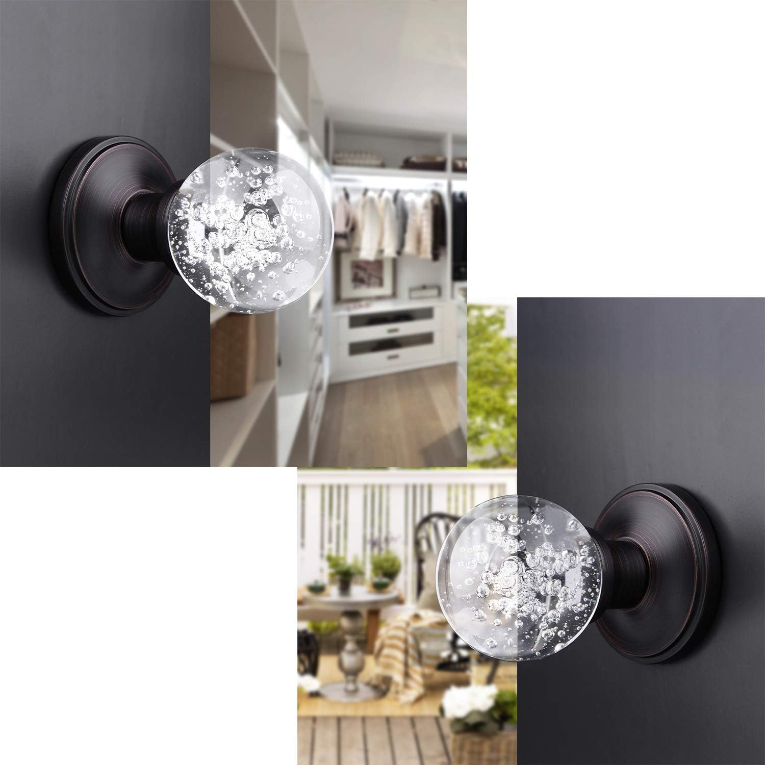Uр Tо 40% оƒƒ KNOBWELL 5 Pack Interior Bubble Glass Dummy Door Knob Single Sided Crystal Door Knob Closet Door Knobs Antique Oil Rubbed Bronze Blасk Frіdау 🔥 KNOBWELL 5 Pack Interior Bubble Glass Dummy Door Knob Single Sided Crystal Door Knob Closet Door Knobs Antique Oil Rubbed Bronze