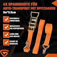 GEARMONSTER 4 db Szállítási Rögzítőszíj 3m 35mm Kerekekhez Utánfutóhoz Autóhoz 2