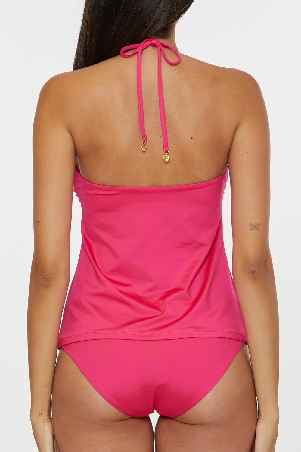 Trina Turk Women's Monaco V-Neck Tankini, Adjustable, Tie Back, Swimsuit Tops for Women