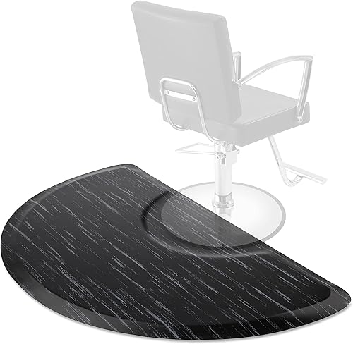 Saloniture Tapete antifatiga para silla de salón y peluquería de 3 x 5 pies, semicírculo de mármol, 12 pulgada de grosor