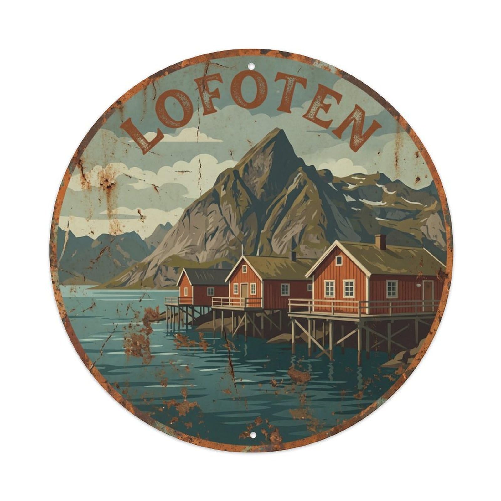 Metal Tin Sign Norway Retro Travel Lofoten