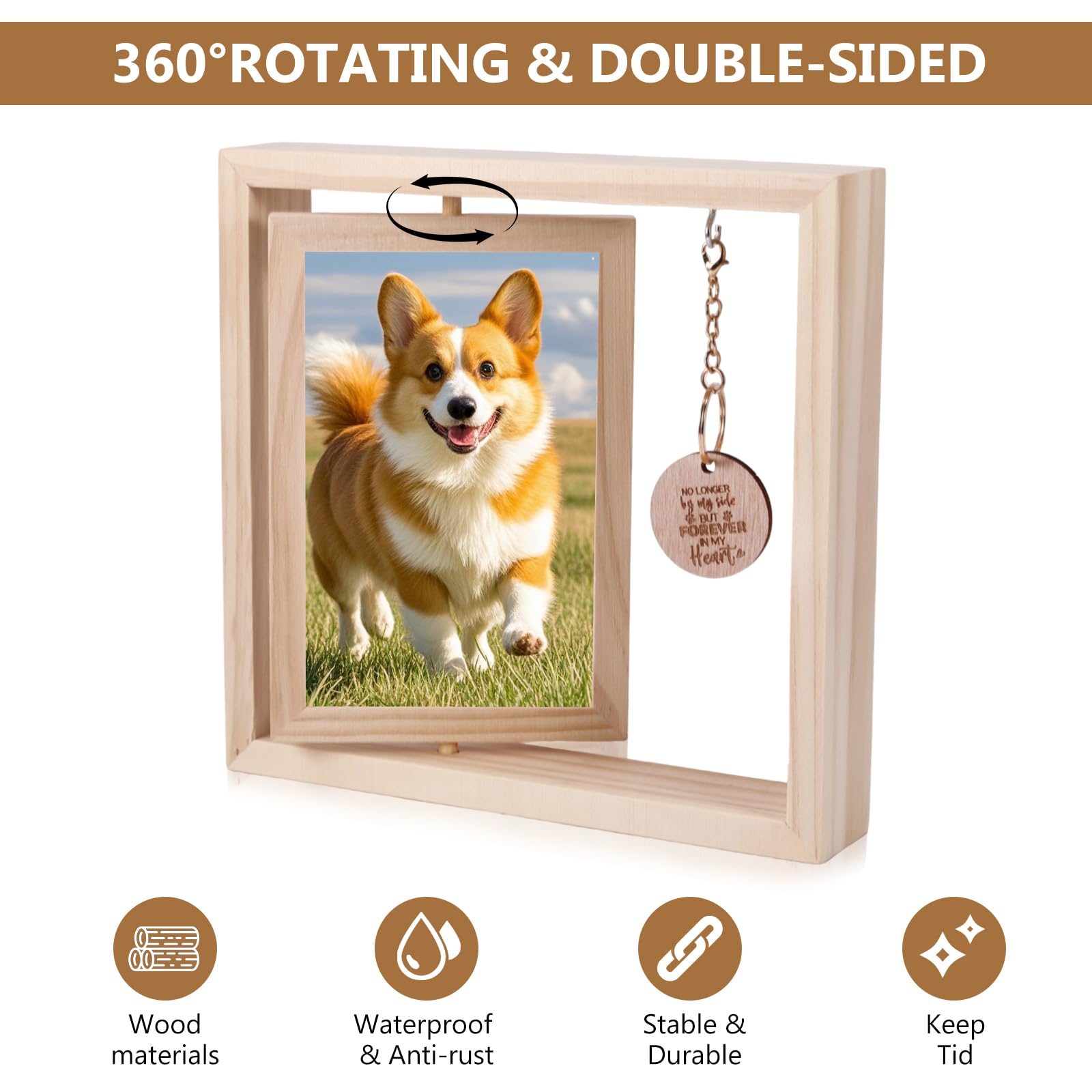 Pet Memorial Frame, Pet Paw Print Photo Frame with Clay Imprint Kit,Pawprint Making Kit and Photo Display for 4 x 6 Photo - Image 3