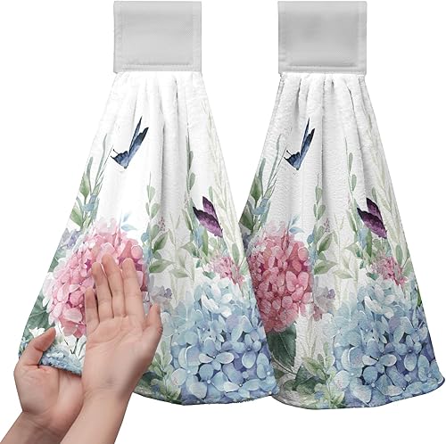 Miniatura 15 de America Stars - Juego de 2 toallas de cocina azules con lazo para colgar, patrióticas para colgar el 4 de julio, juego de 2 toallas de mano