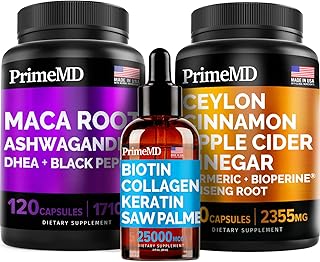 5-in-1 Ceylon Cinnamon (120ct), 4-in-1 Biotin Collagen Keratin Saw Palmetto (2 fl oz - 1 Pack) & 6-in-1 Maca Root Ashwagan...