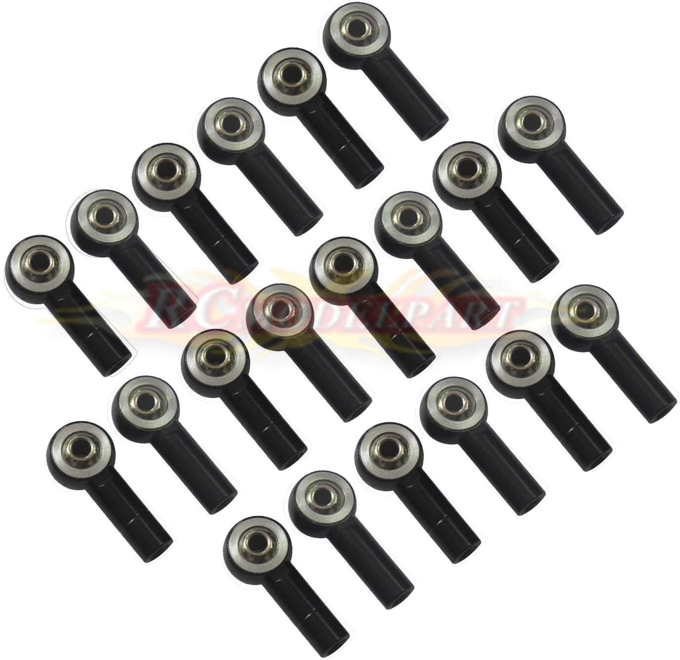 Aluminum M3 Link Rod End Ball Joint CW CCW for 1/10 RC Car Crawler Buggy Black (Pack of 20 pcs)