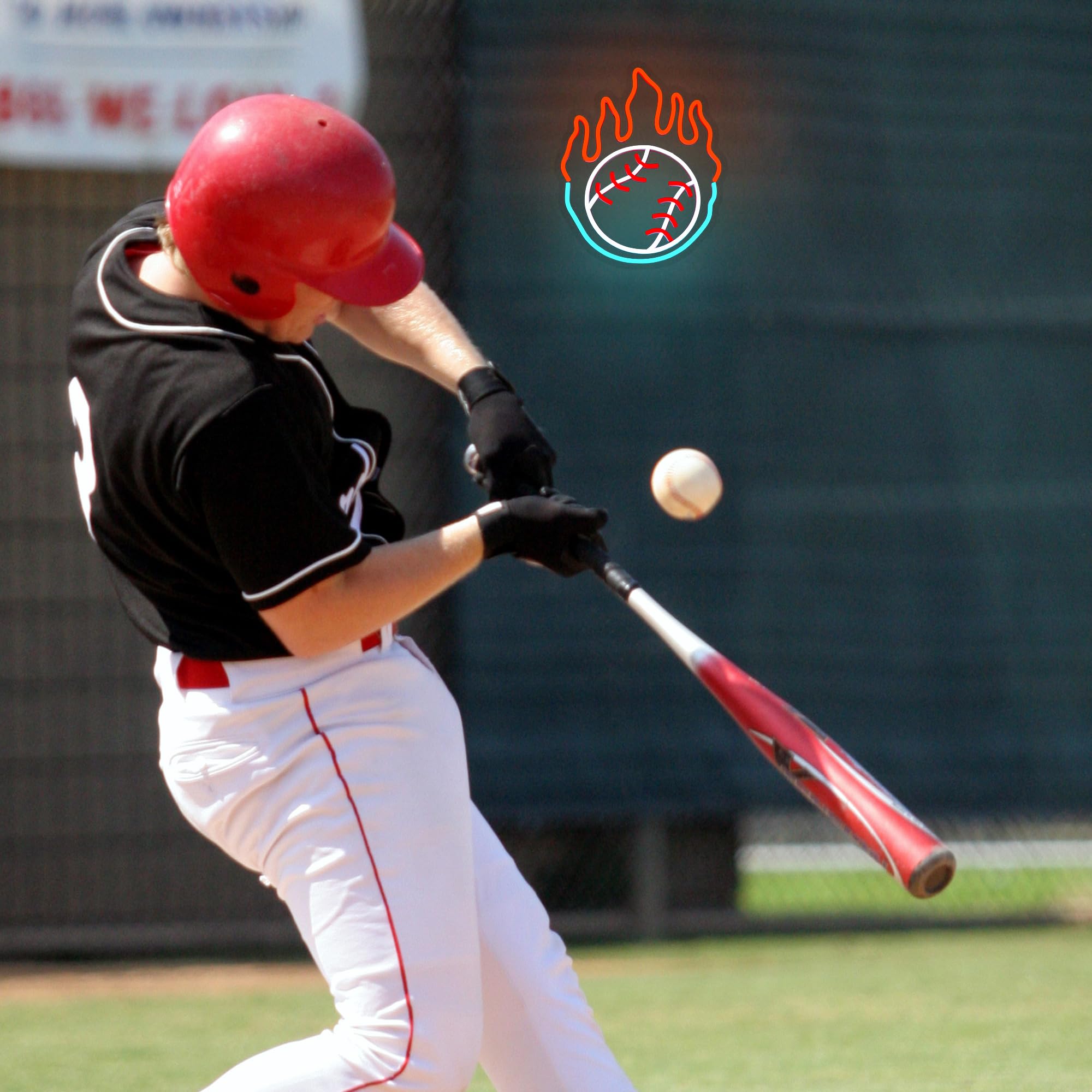 Baseball Neon Sign LED Wall Decor - Dimmable Sports Light For Room, Bar & Man Cave