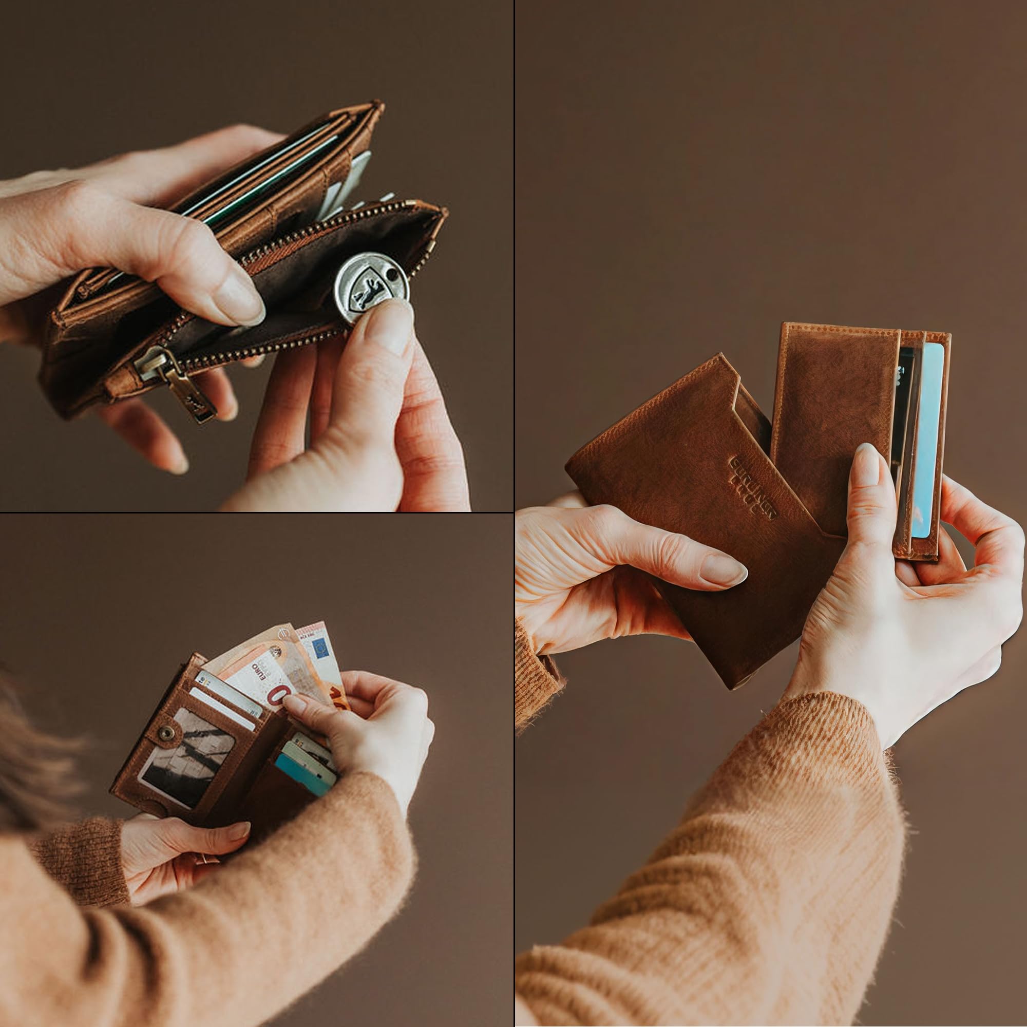 Berliner Bags Monedero de Piel para Mujer con Tarjetero Extraíble, Blanca