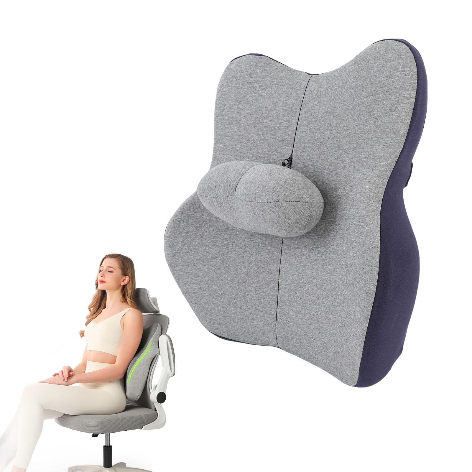 Yinhing Cuscino di Supporto Lombare per Ufficio, Cuscino di Supporto Lombare, Supporto Posteriore della Sedia Cuscino Lombare, Migliora la Postura Seduta, Memory Foam, Cinghie Regolabili
