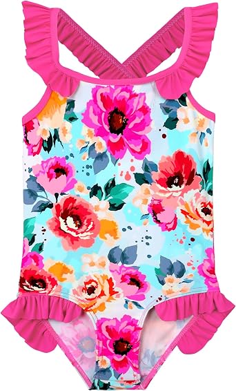 XFGIRLS Baby Girl Swimsuit One Piece Bathing Suits Toddler Cute Ruffles Straps Summer Beach Bikini Tankini Infant Swimwear