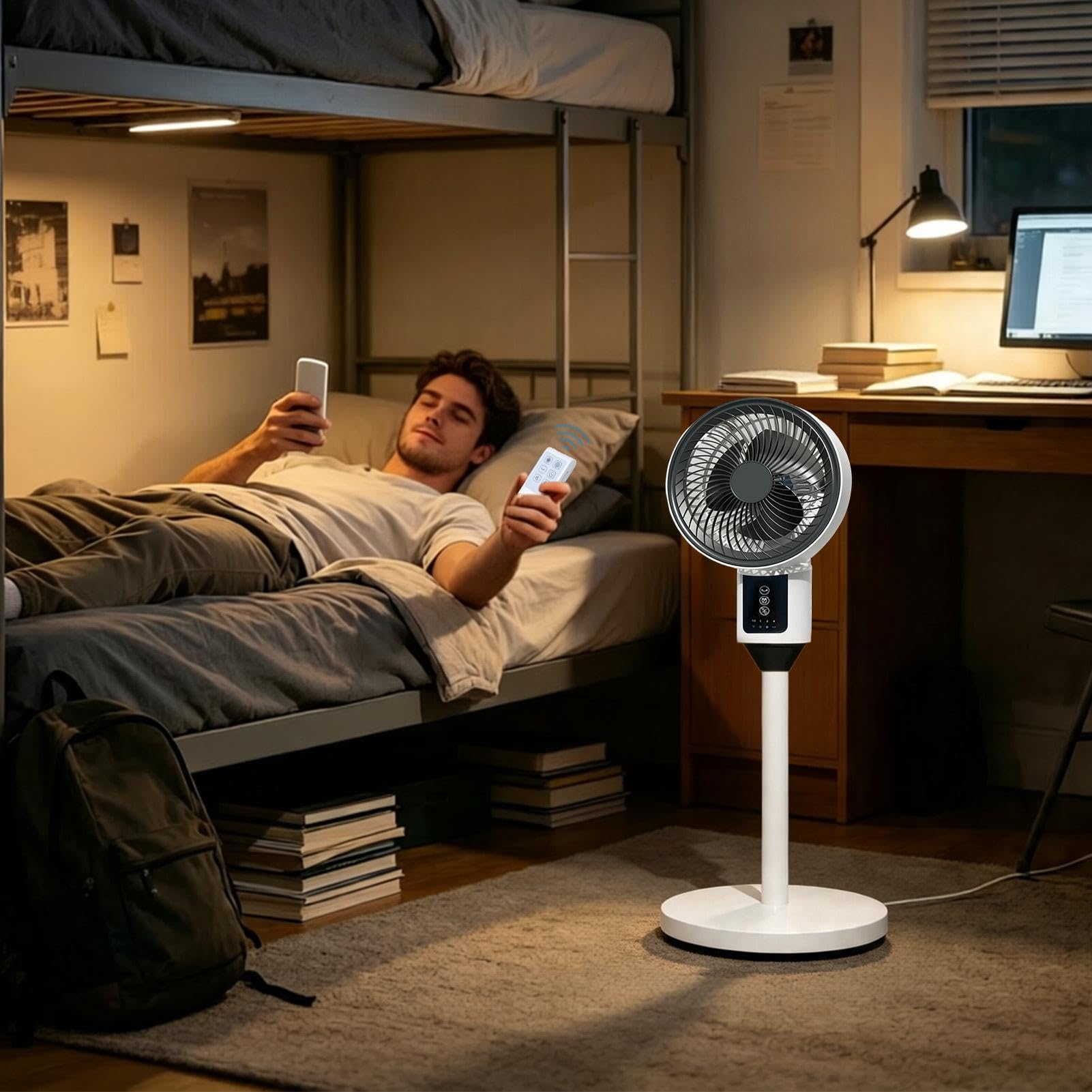 Ventilatore a piantana oscillante 3 Velocità Oscillante Silenzioso Timer | Ventilatore Silenzioso Piantana E Da Tavolo per casa tavolo camera da ufficio dormitorio appartamento scuola