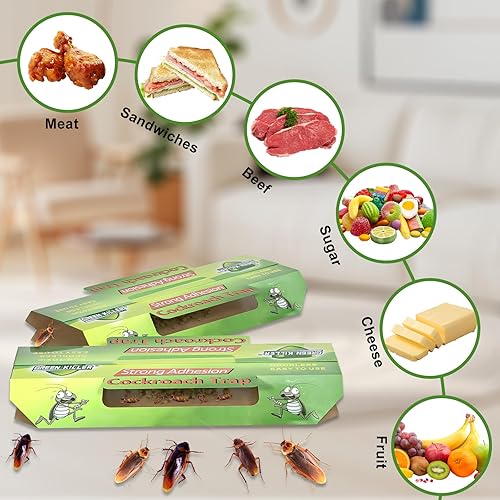 Miniatura 5 de Trampas para cucarachas para interiores, paquete de 20 trampas adhesivas para cucarachas en interiores y hogares, pegamento adhesivo para