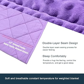 MAXTID Kids Weighted Blanket 3lbs 36x48 Violet Heavy Blanket Purple Child Comfort Sensory Blankets for Girls & Boys