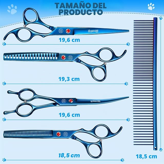 Foto 5 de 7 de Moontay Tijeras Para Peluqueria Canina Profesionales, Azul