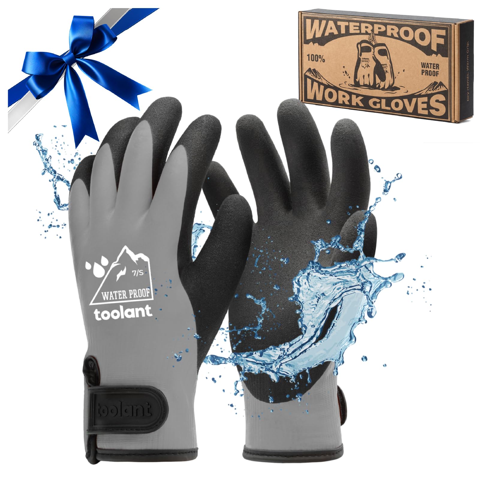 toolant 100% Waterproof Winter Work Gloves, Thermal Insulation with Grip