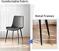 Vista 6 de Dining Chairs 4PCS Set, Modern Kitchen & Dining Room Chairs with Upholstered Faux Leather Cushion Seat and Sturdy Metal Legs, Desk Chair for Home