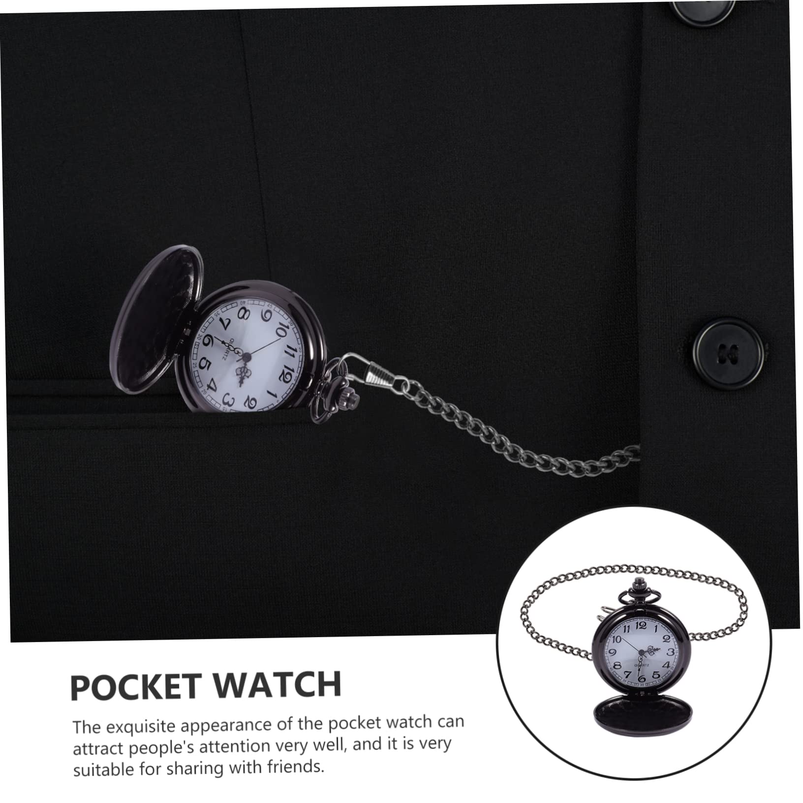 3stücke Elegante Taschenuhr Mit Kette Vintage Quartz Uhr Mit Exquisiter Gravur Als Für Familie Und Freunde Vielseitig Einsetzbar Und Stilvoll Kombinierbar