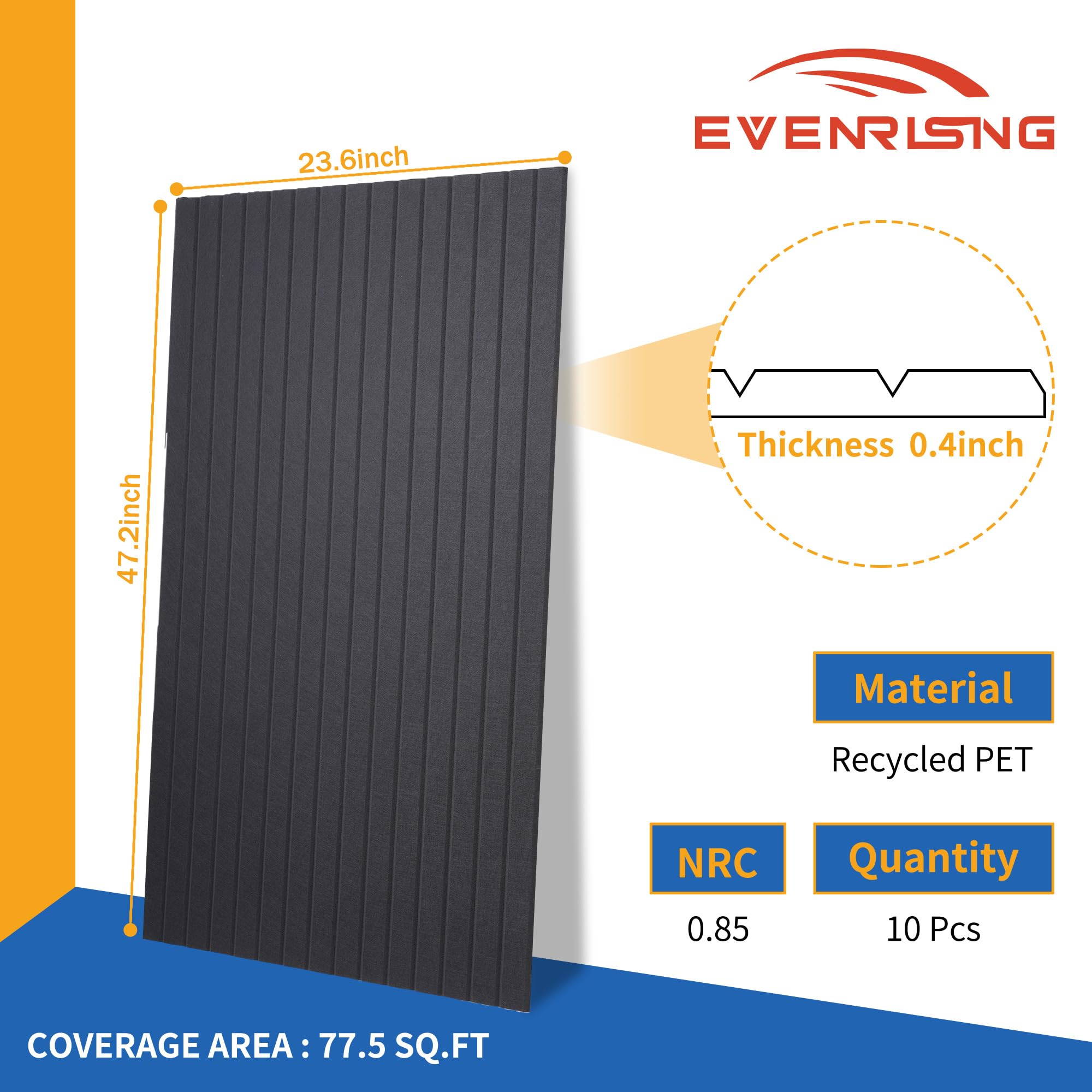 10 Pack Large Acoustic Panels,47.2