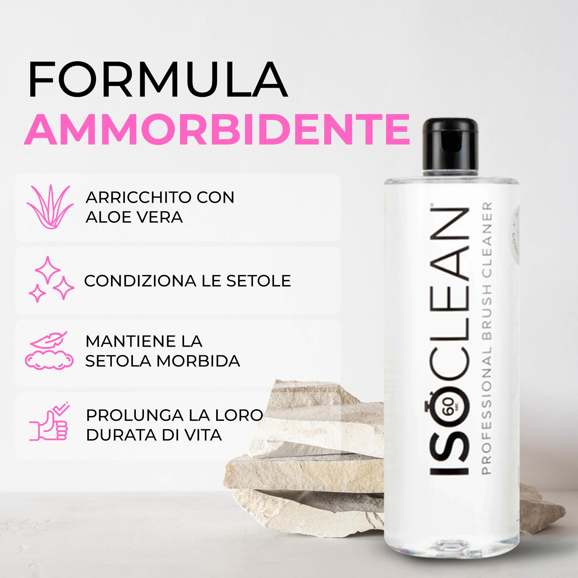 ISOCLEAN Detergente liquido per pennelli da trucco con vaschetta per immersione - Facile da versare - Pulisce le setole - Formula senza risciacquo, si asciuga in 60 secondi - 275ml