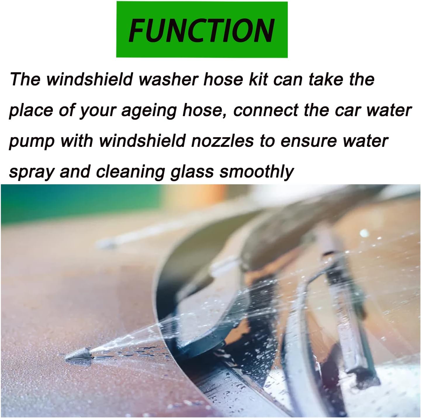 Windshield Washer Hose Kit - 4 Meter Universal Washer Fluid Hose with 12 Pcs Hose Connectors, Suitable for Most Windshield Washer Nozzle Installation, Connect Car Water Pump and Nozzles