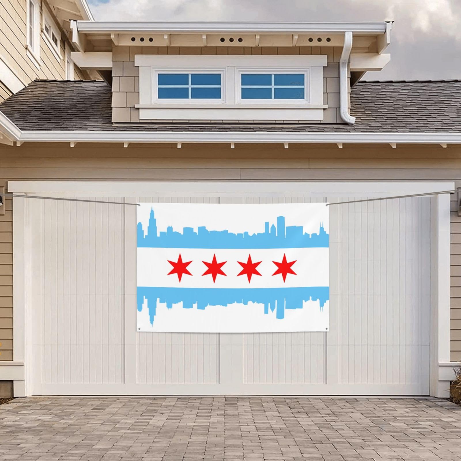 Chicago City Flagge Doppelseitig, 60 X 90 Cm – Wetterfestes Gartenbanner Aus Polyester Für Draußen