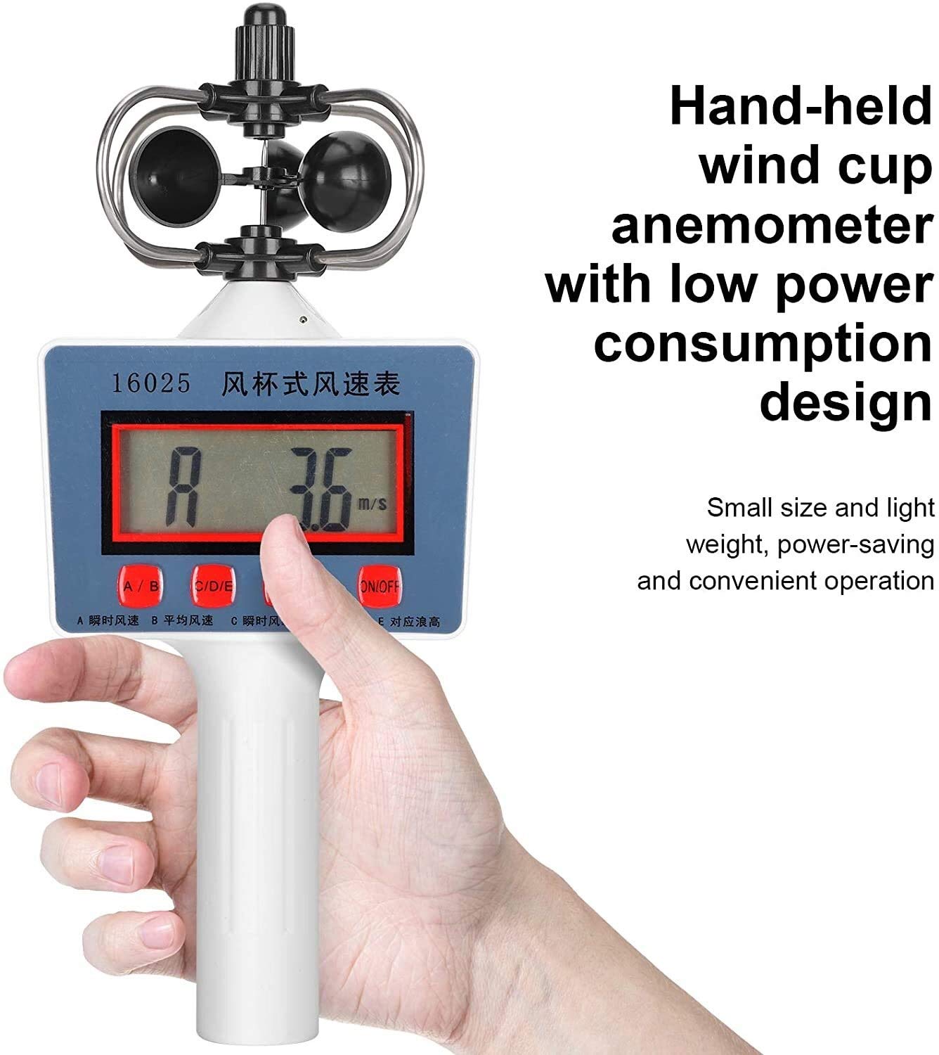 JJJ Anemometro Portatile Anemometro Portatile velocità del Vento Vento Anemometro Digitale Anemometro a Mano Vendita del Vento Misuratore del Vento Misuratore di misurazione del Vento