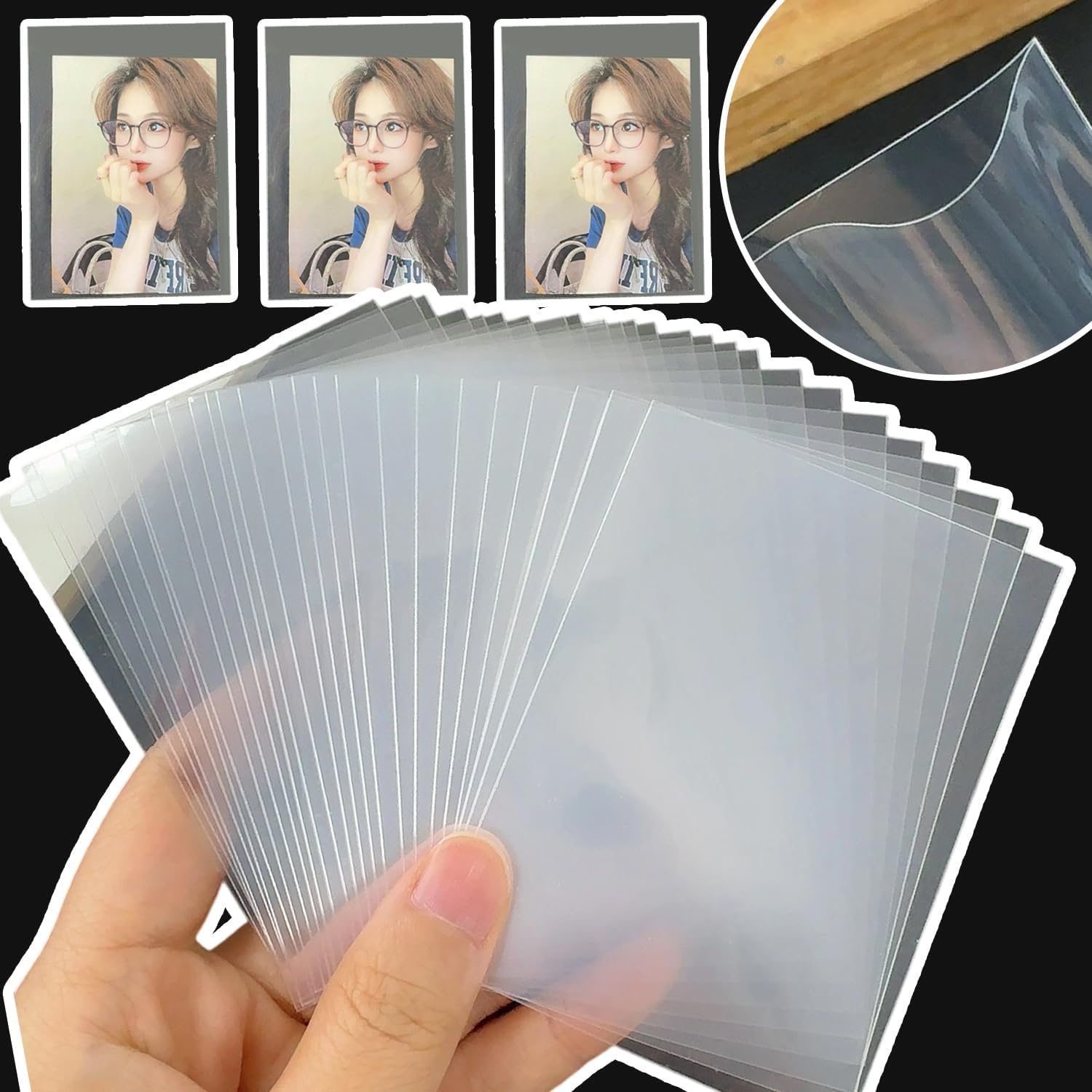 50Pcs/Pack Transparent Ultra Thin Covers Card Film Protector Photocard Popcorn Waterproof DIY Korean Idol Cards Sleeves (64x88mm)