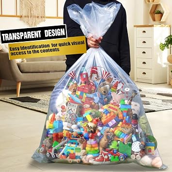 4 PCS Extra Large Clear Plastic Storage Bags - 100 ×150cm Clear Large Plastic Bags for Clothes, Furniture, Luggage, Suitcase, Quilts, Chair, Bike - Waterproof Big Plush Storage Bag - Suitcase Cover