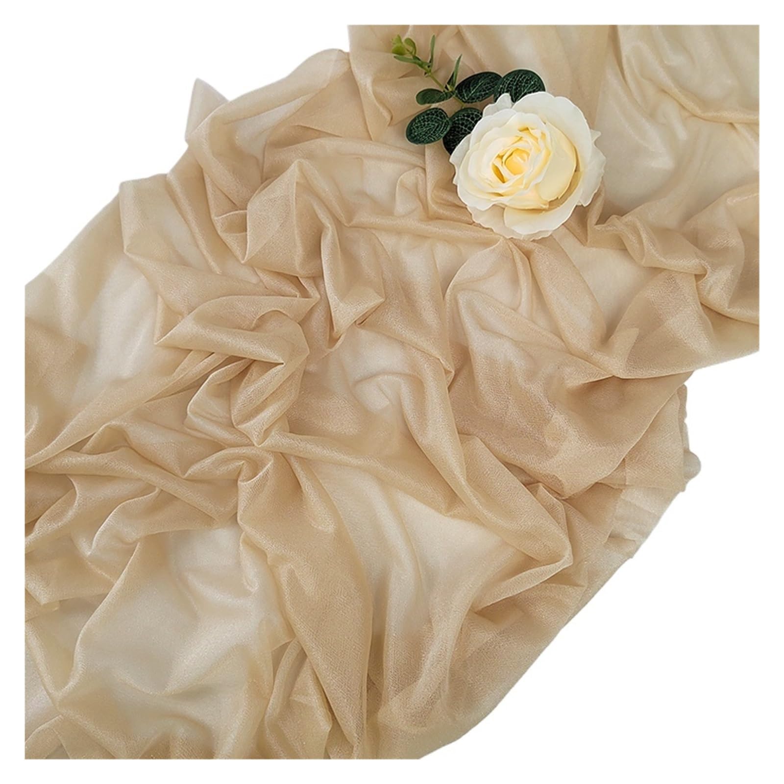 Chiffon Table Runner Chiffon Table Runner Vertical Tablecloth for Decorations Shiny Fabric Merry(Color 3,75x300CM)