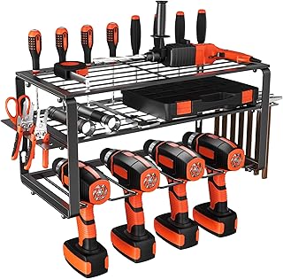 Power Tool Organizer, Drill Holder Wall Mount - Heavy Duty Garage Tool Organizers and Storage,Suitable Tool Rack for Tool Room, Workshop, Garage, Utility Storage Rack for Cordless Drill…