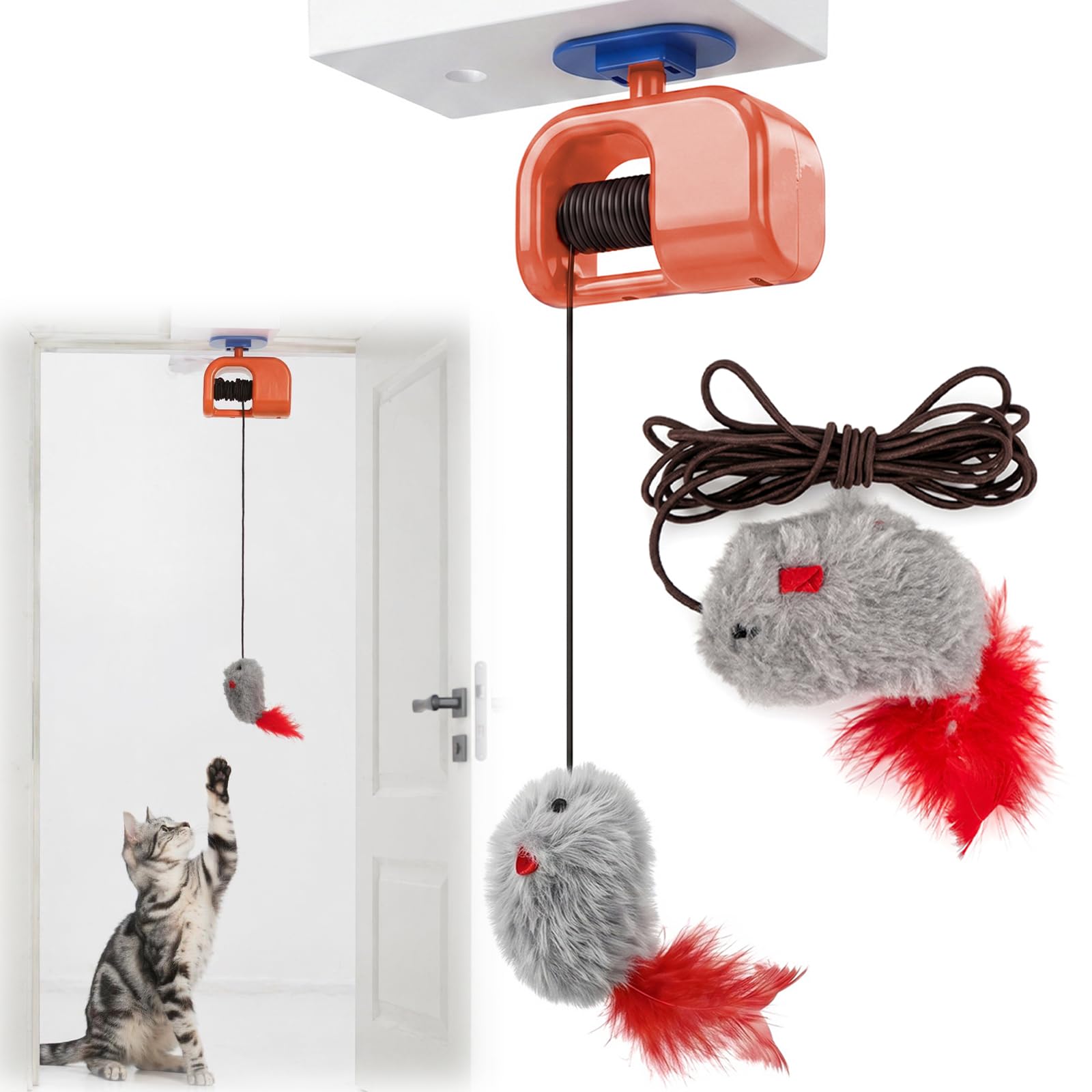 Electric Hanging Cat Toy, USB Rechargeable Automatic Self Play Teaser
