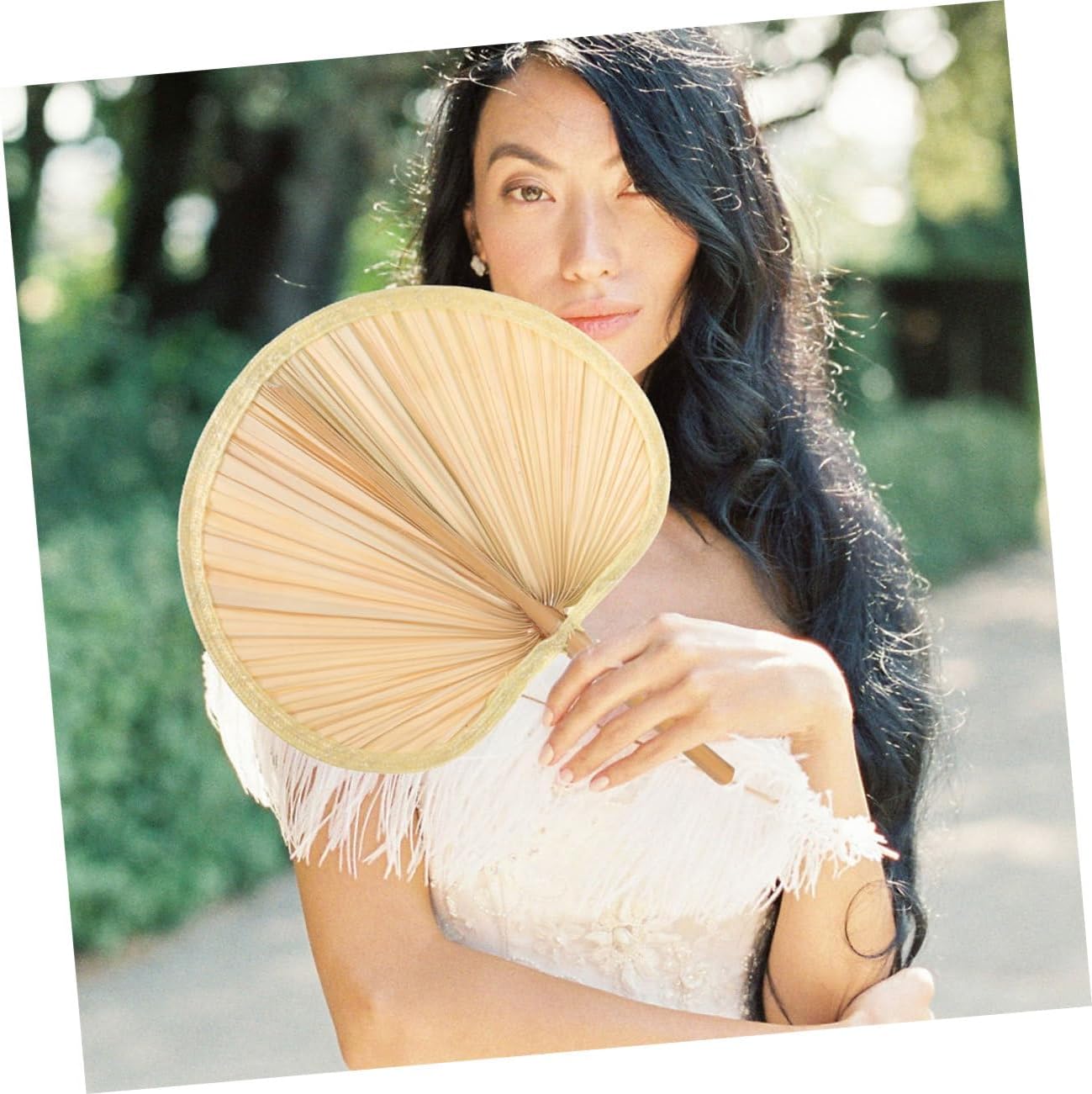 4pcs Chinese Handwoven Rattan Fan for Cooling Traditional Woven Design for Festivals and Outdoor Events