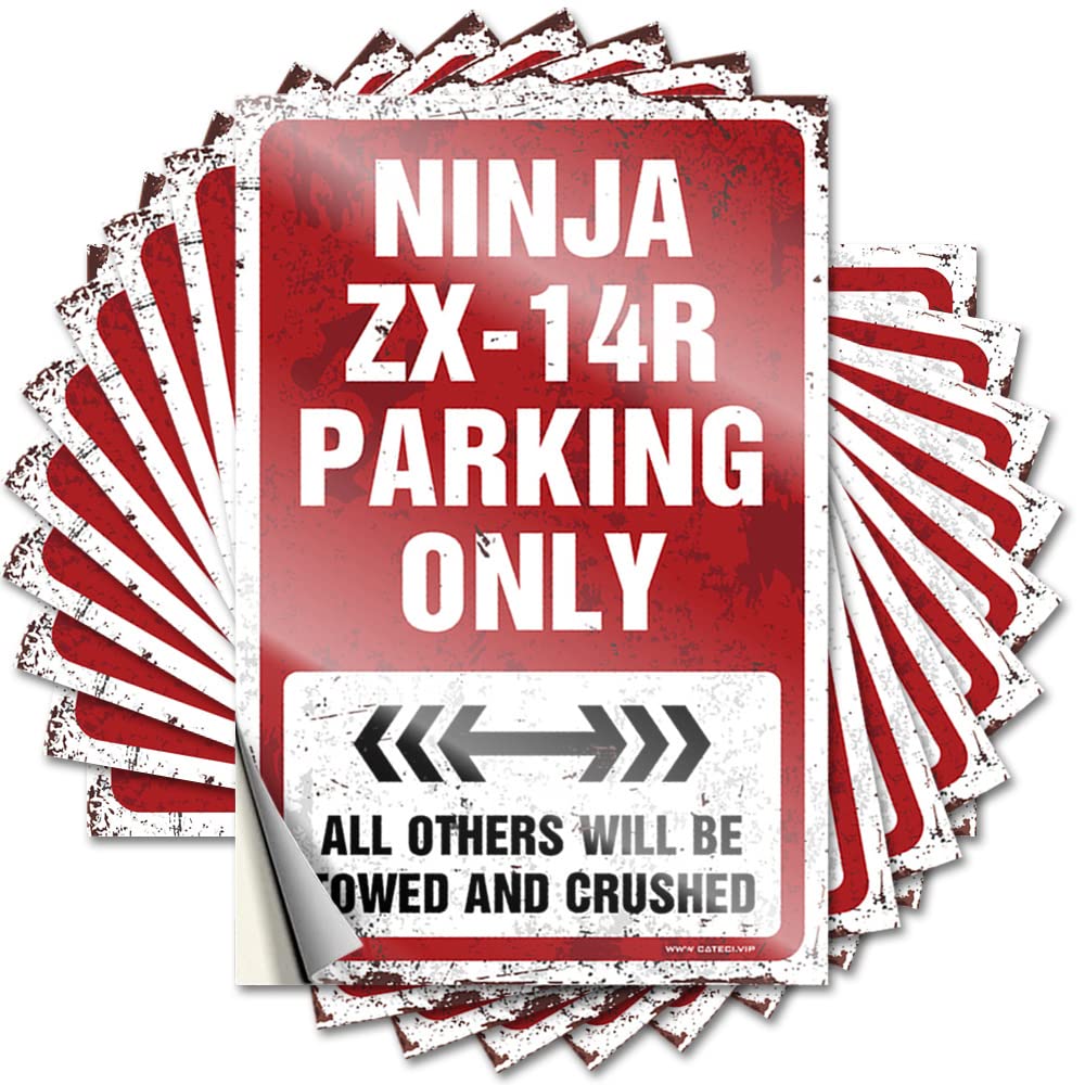 Funny Sticker Country Custom Stickers, Designer Waterproof Ninja Zx-14r Parking Only for Hydro Flask | Glitter Vinyl Decals for Scooter Holiday Gift(8X12CM)