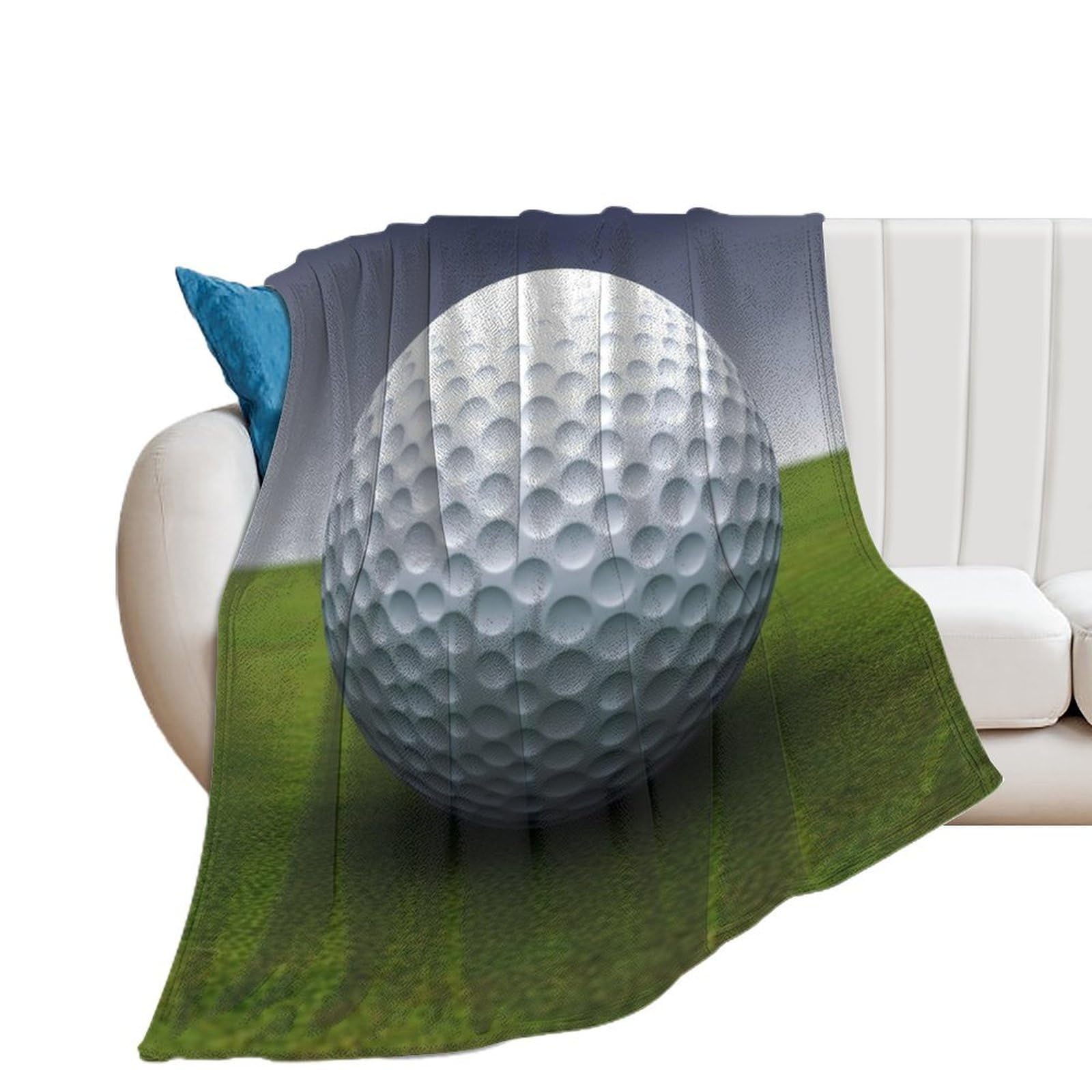 Couverture en flanelle anti-boulochage douce couverture légère lit canapé imprimé golf 130x150
