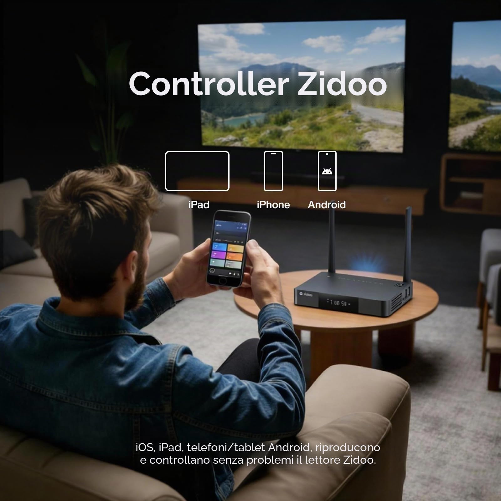 zidoo Lettore multimediale Z9X 8K HDR, Android 11 OS, processore Amlogic S928X-K 6G+64G, motore video VPU e motore di immagine VS10, Blu-ray 4K Ultra HD, BDMV/ISO, per riproduzione video e audio