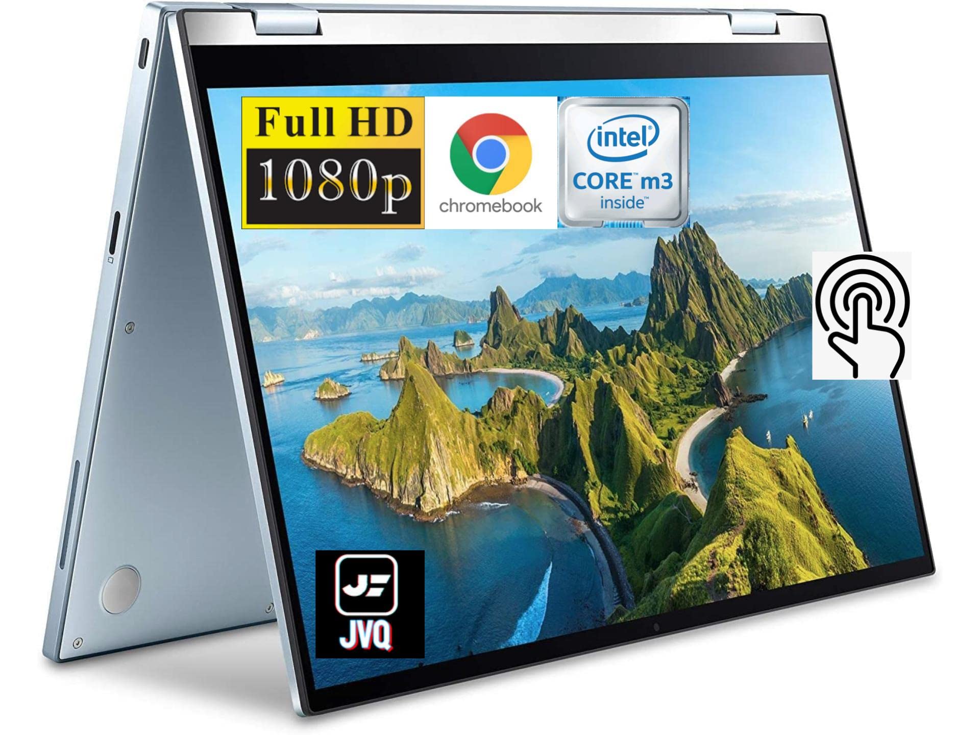 ASUS Newest Flip 2-in-1 14" FHD Touchscreen Chromebook Laptop, Intel Core m3-8100Y(up to 3.4 GHz), 8GB RAM, 320GB Space(64GB eMMC+256GB Card), Webcam, Backlit Keyboard, WiFi, Chrome OS, Silver+JVQ MP