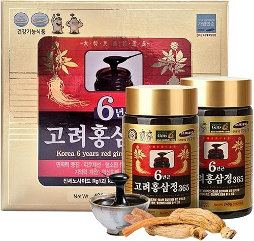 Miniatura 6 de HongSamJeong, extracto de oro de ginseng rojo de raíz coreana de 6 años, saponina, panax, 8.5 onzas (paquete de 2)