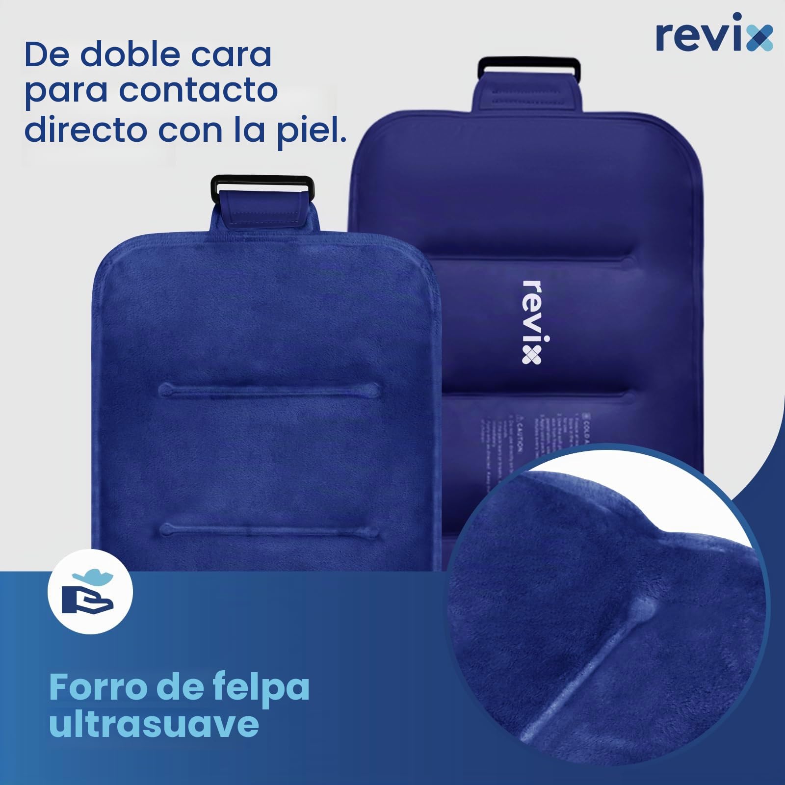 REVIX Bolsa de Hielo Reutilizable para el Alivio de la Espalda, Suave Forro de Felpa Gel Compresas Frías para la Parte Baja de la Espalda, Espinilla, Rodilla, Cadera, Brazo, Compresa Fría Flexible