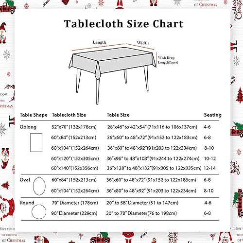 Miniatura 4 de Mantel rectangular de Navidad con diseño de copos de nieve de Papá Noel, a cuadros, diseño de alce, camión, cubierta de mesa de Navidad,