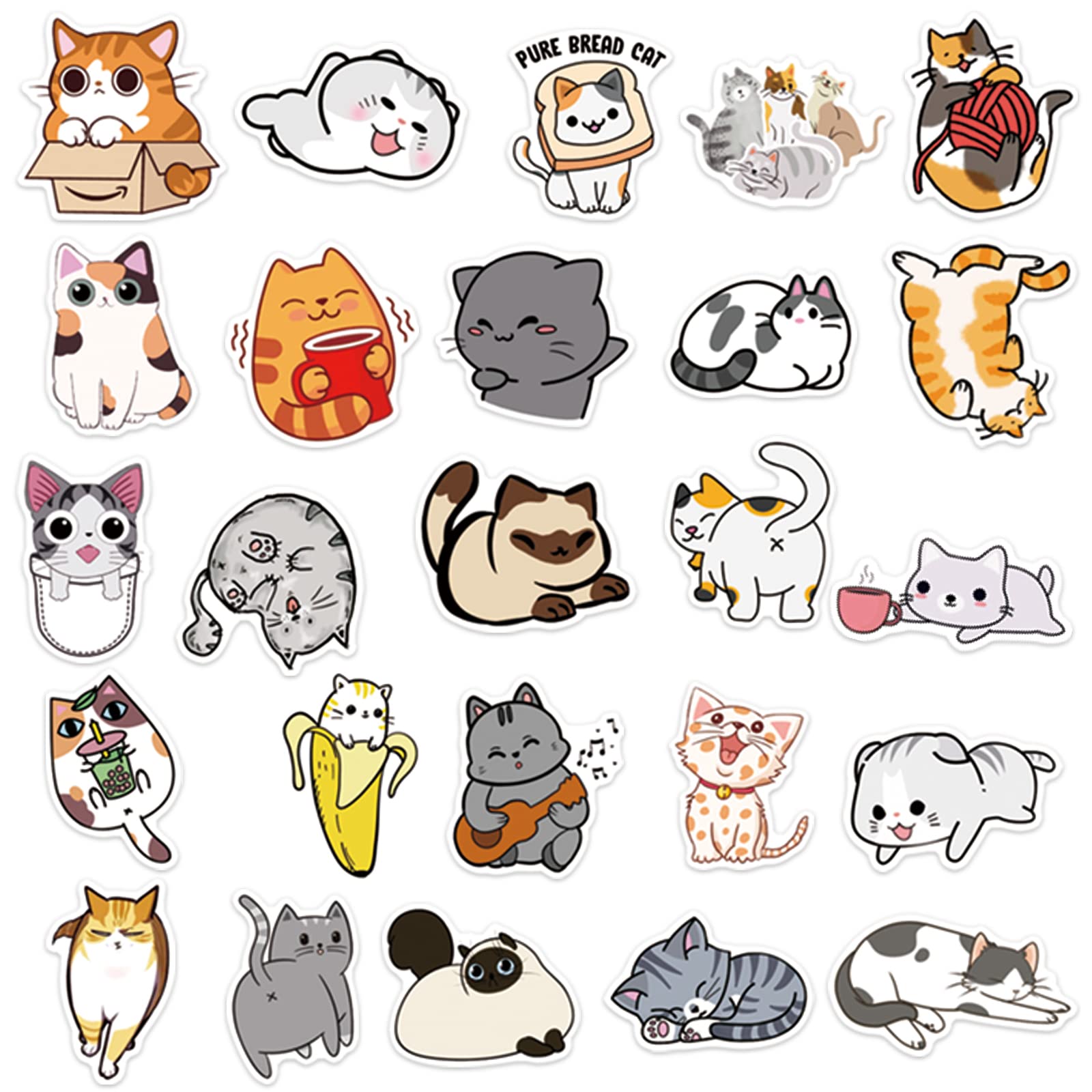 Amazon.co.jp: 50枚 猫 ステッカー セットかわいい 猫シール おしゃれ 