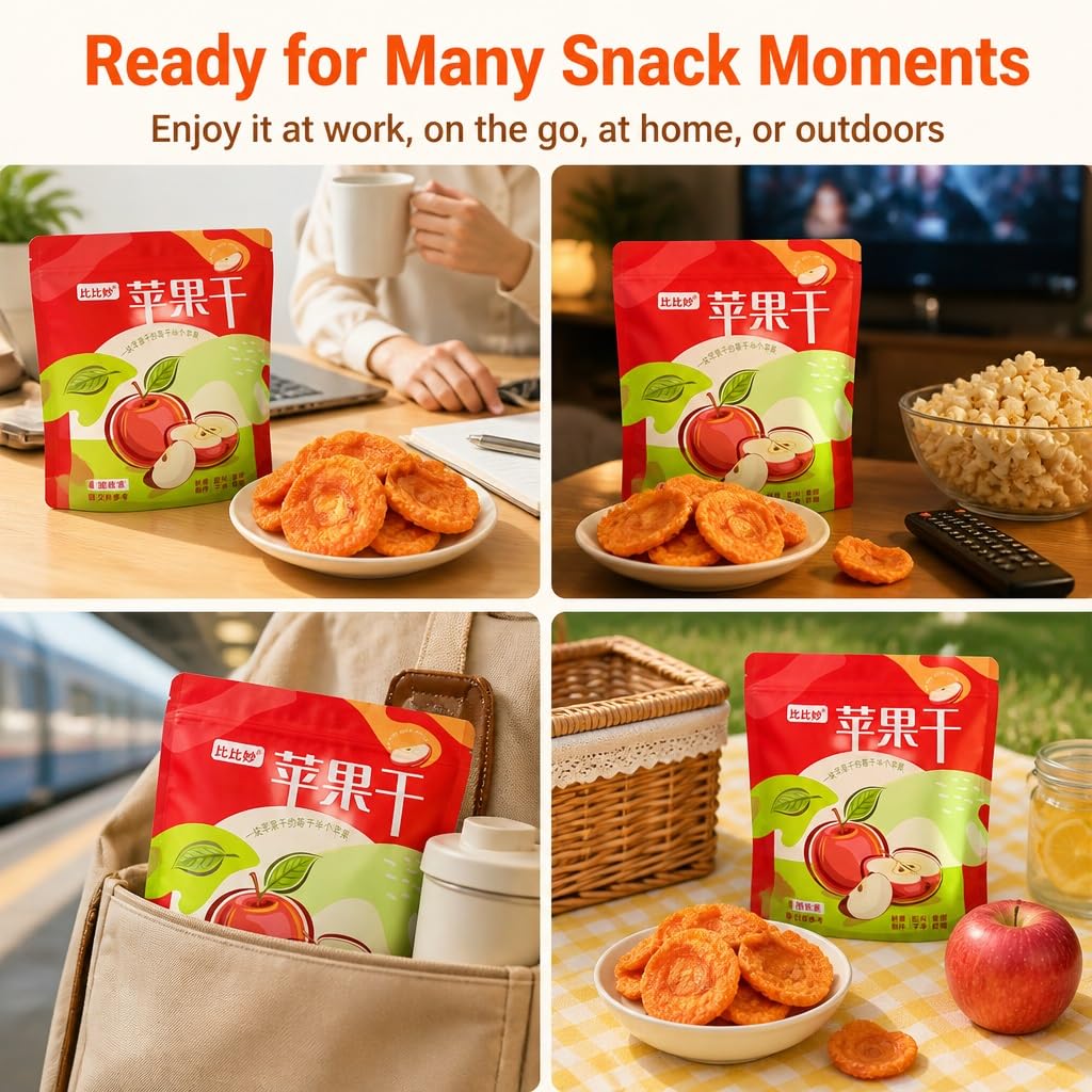Premium 500g Getrockneter Apfelsnack | Originalgeschmack | Dick Und Zäh | Einzeln Verpackt | Natürlicher Fruchtgenuss For Alle Altersgruppen