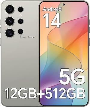 Unlocked Phones YP24 ultar, 12GB+512GB Cell Phone, 5G Android 14 Smartphone, 5000mAh, Snapdragon888, 48+108MP Camera, 6.8 HD Screen, Dual SIM+Memory Expansion