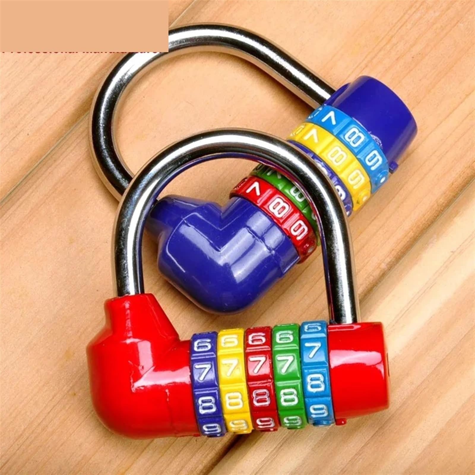 Candado de combinación rojo, candado de código de 5 letras for armario, Maleta, equipaje, casillero for bicicleta, 1 Uds.(Red)