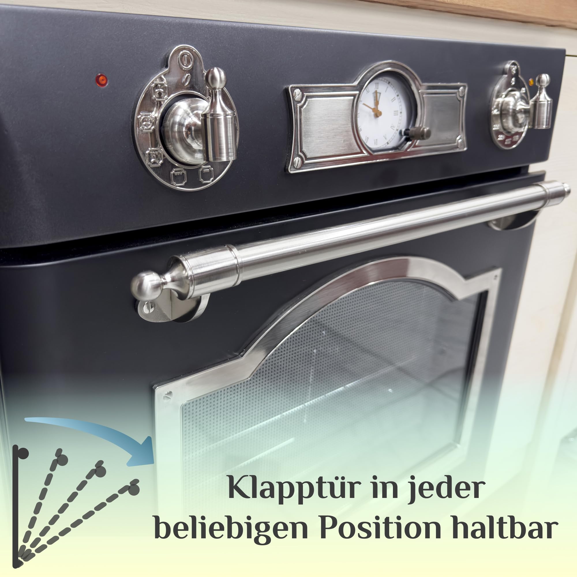 KAISER Einbaubackofen EH 6355 Em Sil mit 1-fach-Teleskopauszug, Retro Elektro Einbau Backofen Autark 60 cm 67L 8 Funktionen in Schwarz