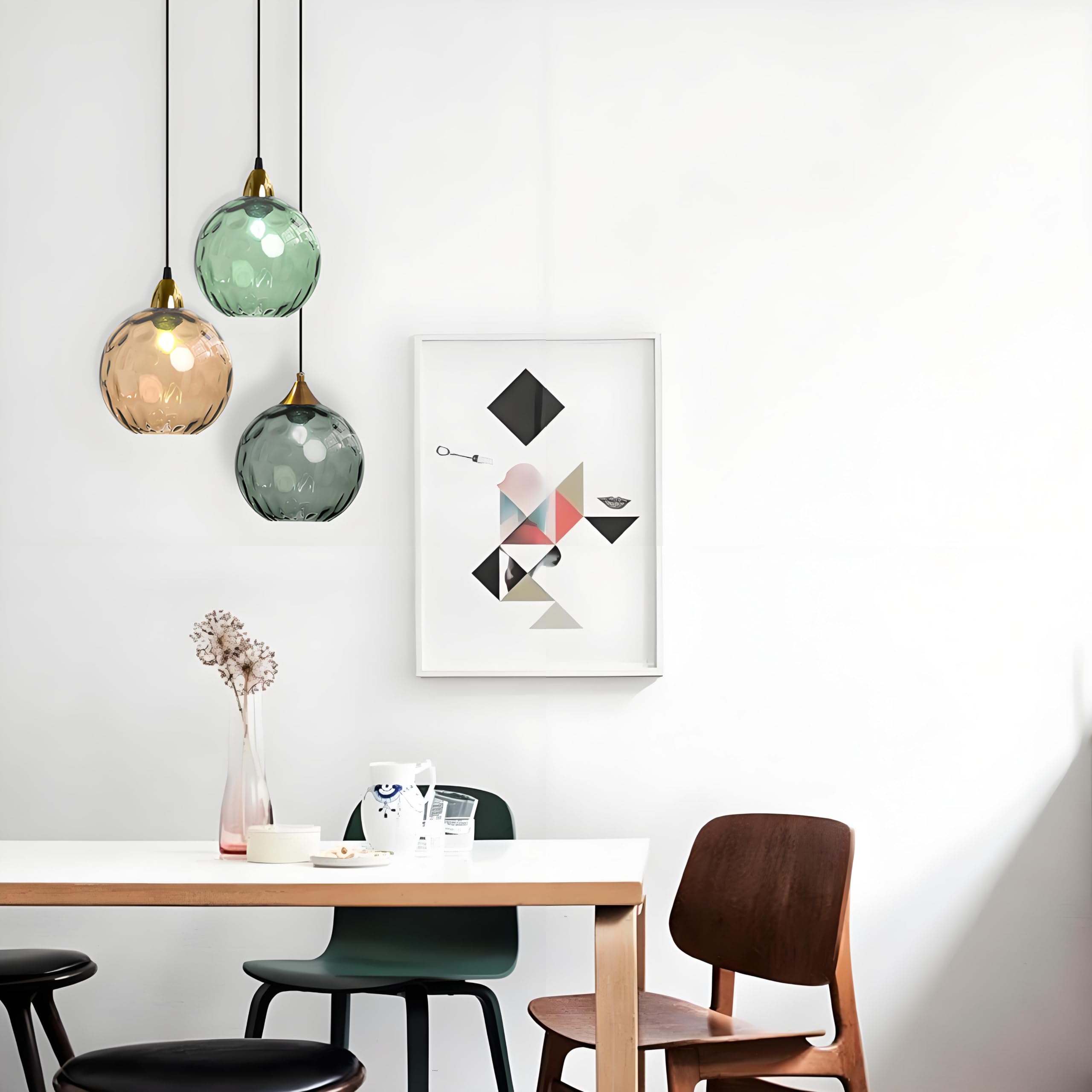 XIRYTU-H 15cm/5.9’’ Industrial Vintage Spherical Glass Pendant Light, E27 Ceiling Hanging Lamp - Image 3