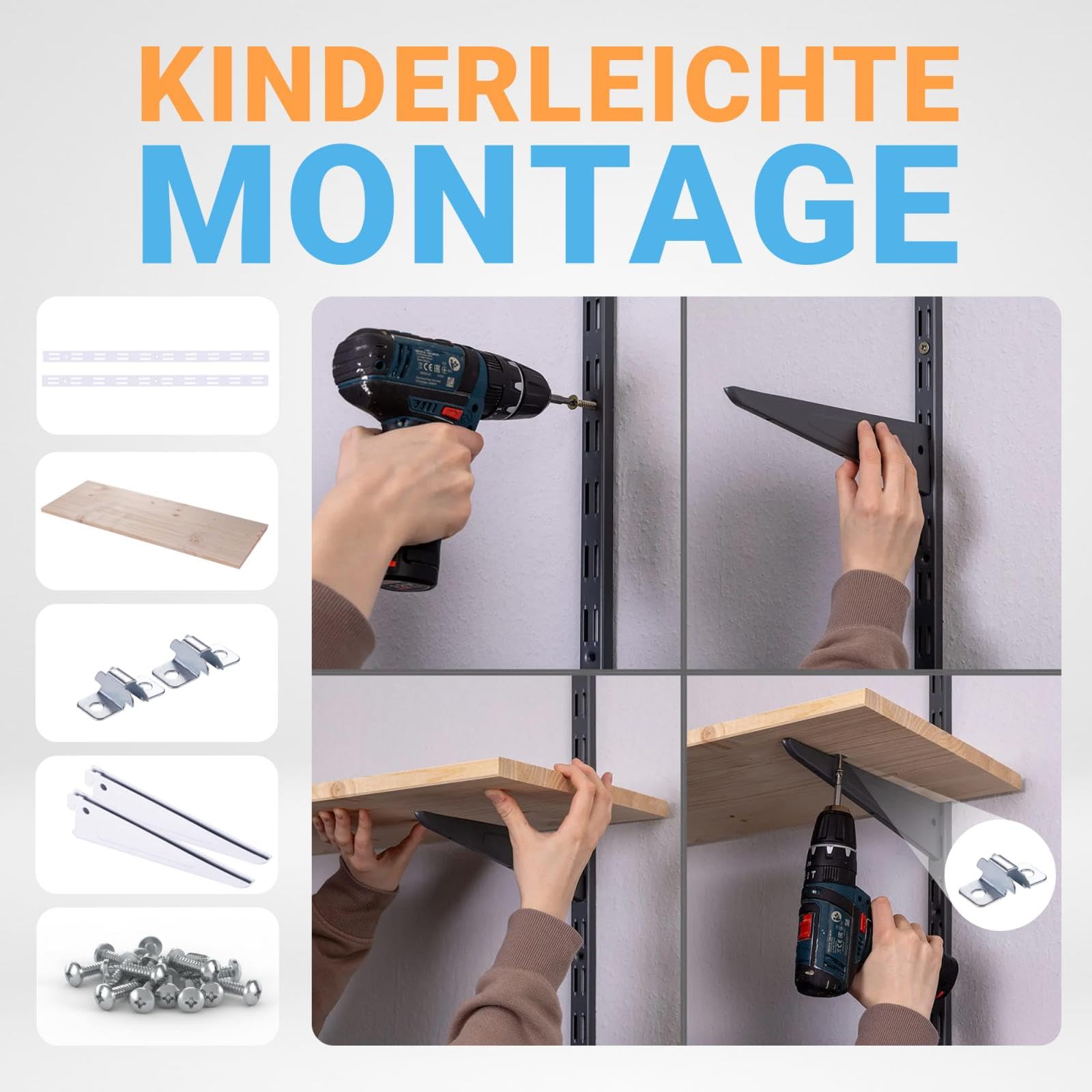 stalen plankdrager · eenvoudige montage · tot 55 kg