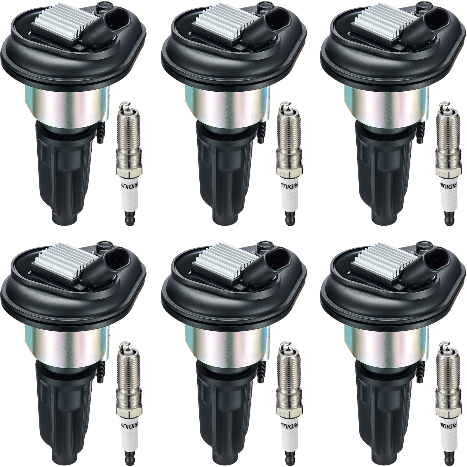 BDFHYK Ignition Coil UF303 and Spark Plug 5019 for Buick Rainier