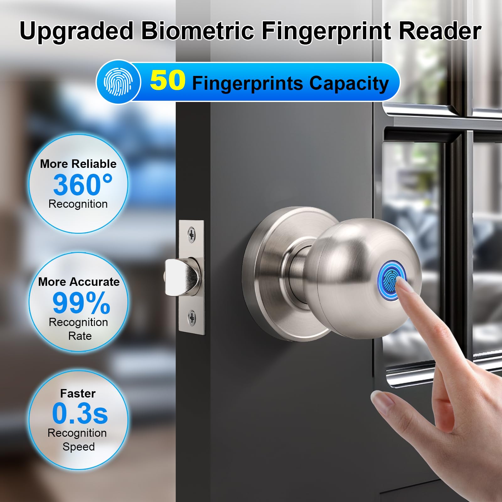 Smart Fingerprint Door Knob - Keyless Entry -3