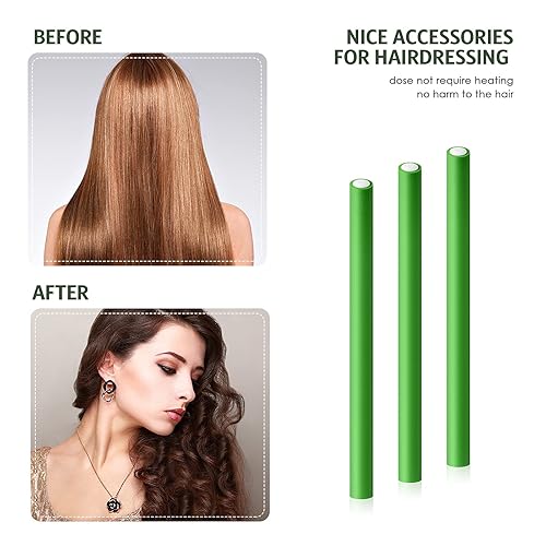 Miniatura 4 de Juego de 60 varillas flexibles para rizar el cabello, rodillos flexibles, rulos flexibles, sin calor, varillas flexibles para cabello largo y corto,